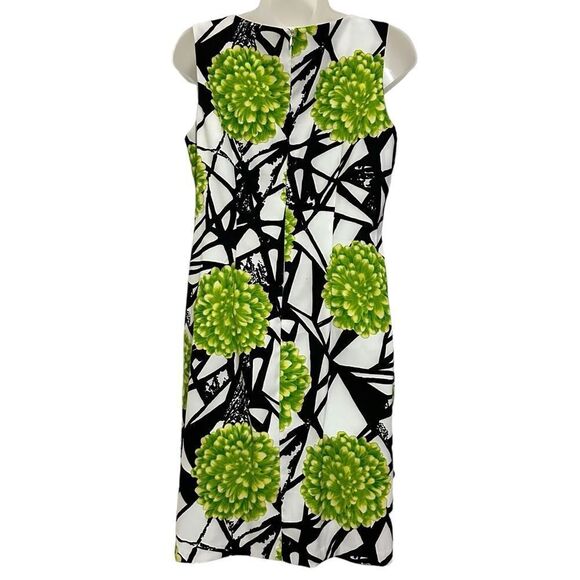 AGB Retro Neon Floral Office Formal Cocktail Sheath Sleeveless Midi Dress - Picture 2 of 7